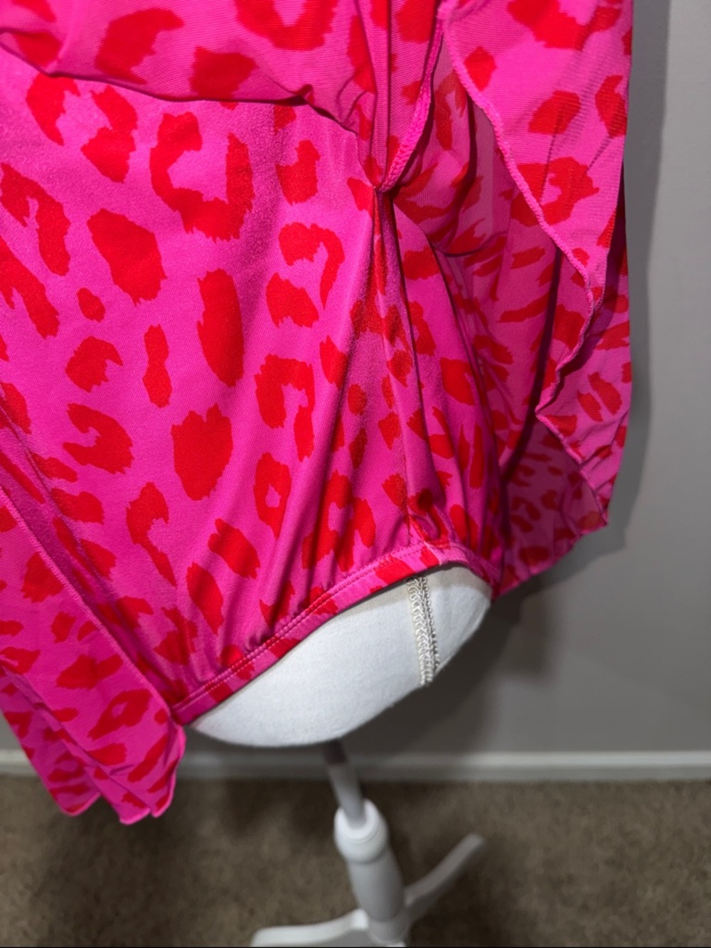 Lane Bryant Hot Pink & Bright Pink Animal Print One-Piece Swimdress - Picture 6 of 13